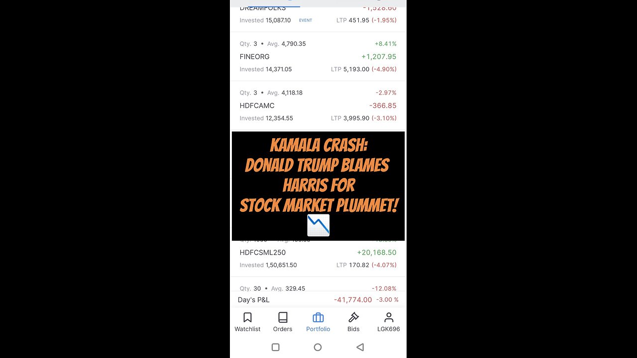 Kamala Crash: Donald Trump Blames Harris for Stock Market Plummet! 📉