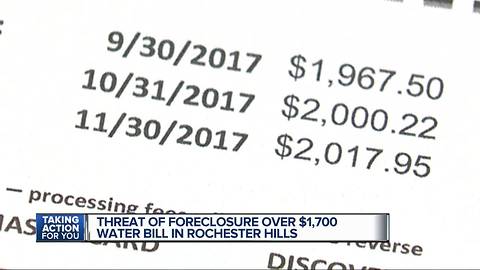 Threat of foreclosure over a $1,700 water bill in Rochester Hills