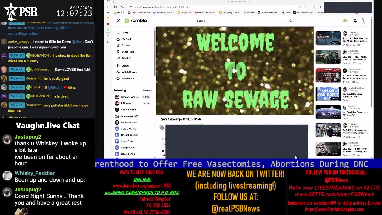 2024-08-18 00:00 EDT - Raw Sewage: with DawnFinchy