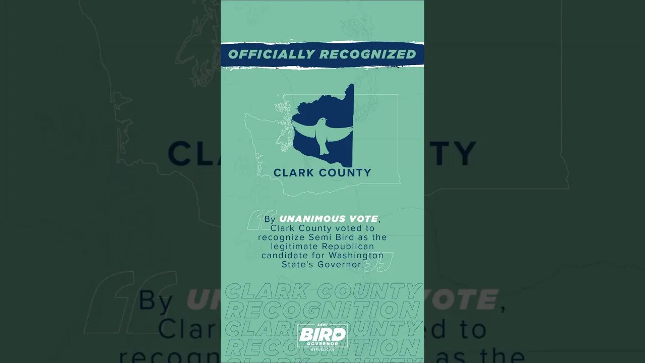 Another huge honor! Thank you Clark County 🙏🏾 #washington #birdforgovernor #government