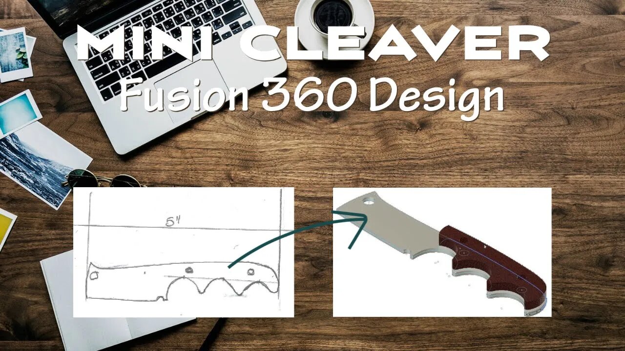 Importing mini cleaver knife drawing into Fusion360. Program CNC, then cutting with coping saw.