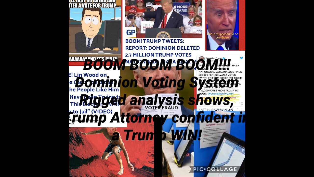 BOOM!!!!! Dominion Voting System Rigged! Trump attorney confident of a Trump WIN!!!