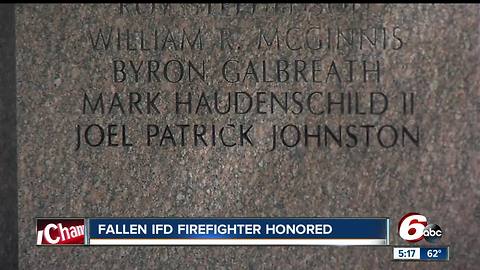 Fallen Indianapolis firefighter honored at ceremony outside Indiana statehouse