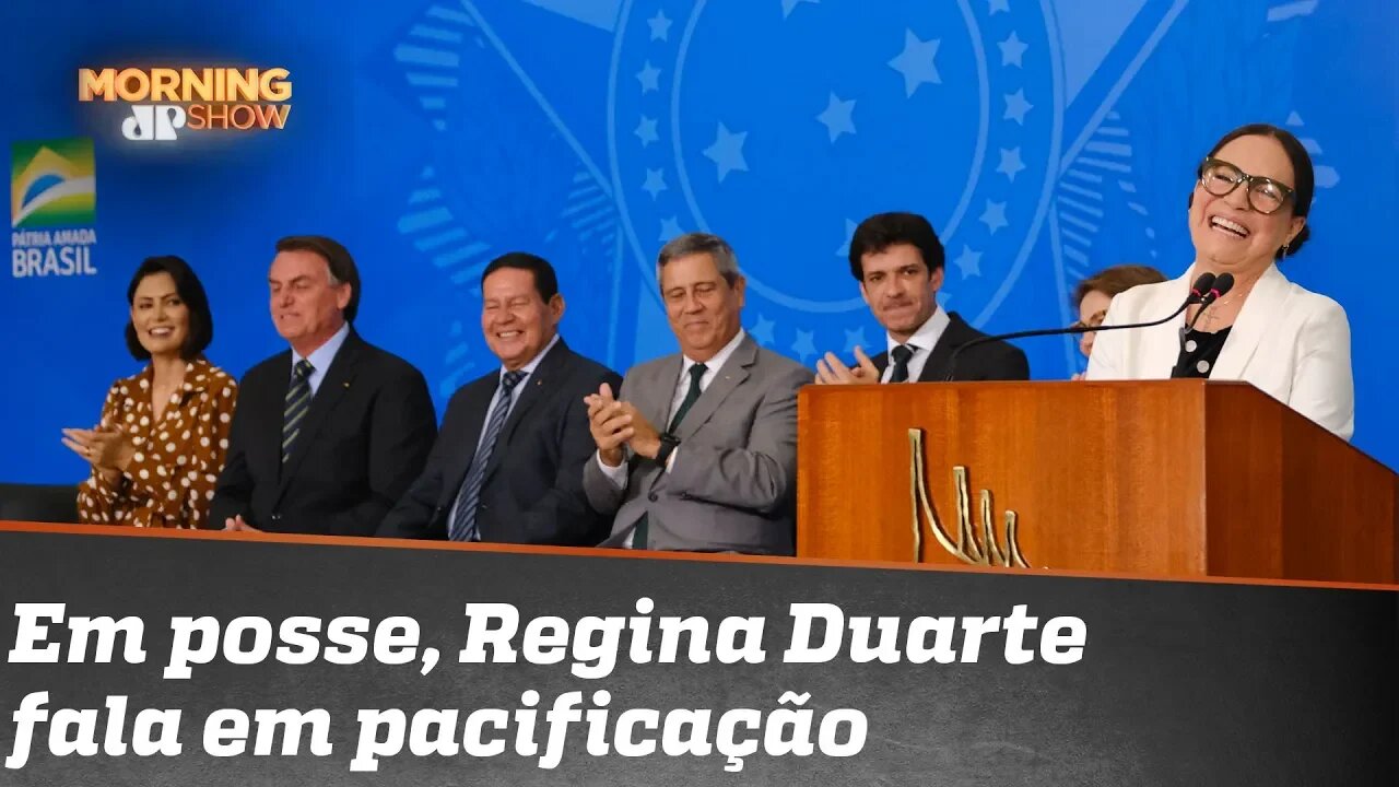 Em posse, Regina Duarte fala em pacificação e diálogo permanente com o setor cultural