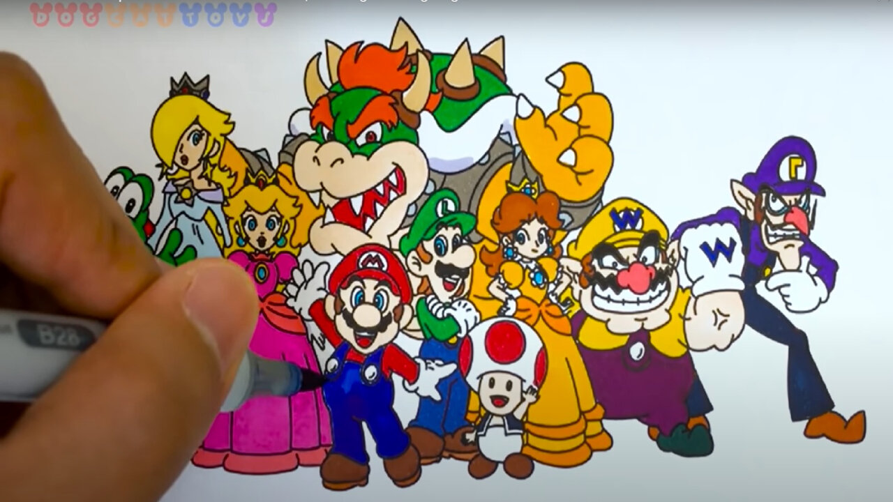 How to Draw Super Mario Characters | Drawing Videos for Kids