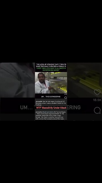 DO NOT DRINK TAP WATER Especially If You Are A MAN