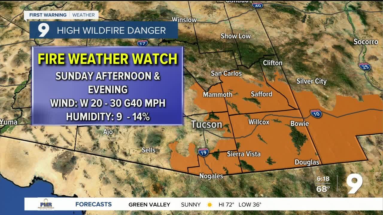 High wildfire danger for Sunday