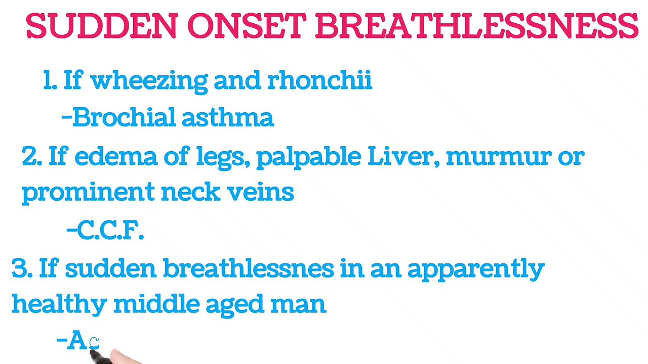 Sudden onset breathlessness