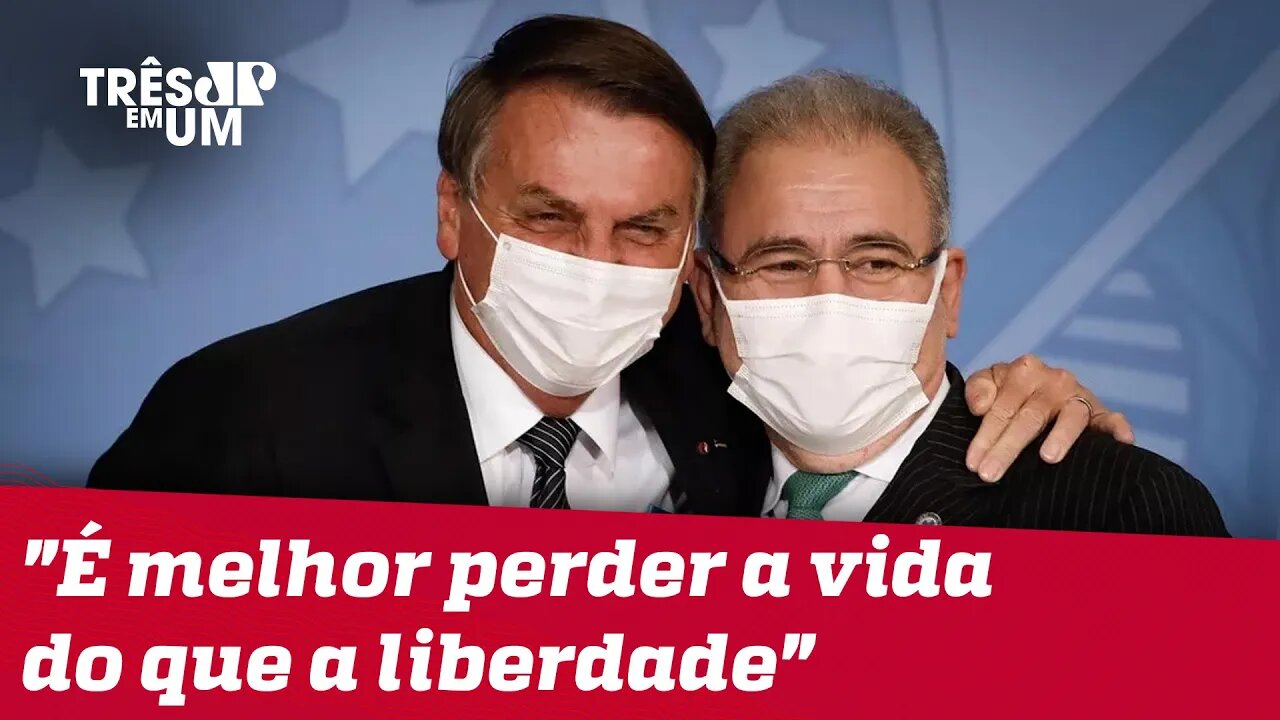 Queiroga reforça fala de Bolsonaro contra passaporte vacinal