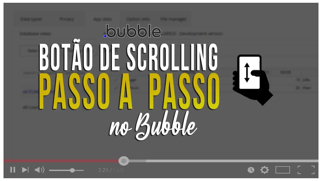 Como fazer um botão de scrolling no Bubble