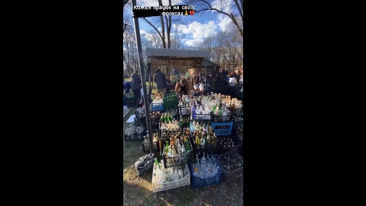 Thousands of Molotov cocktails ready for the defense of Kiev.