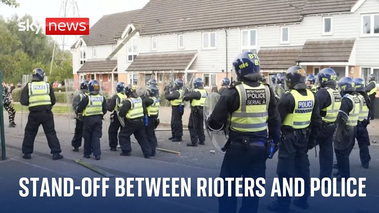 UK riots: Stand-off between rioters and police in Rotherham | NE