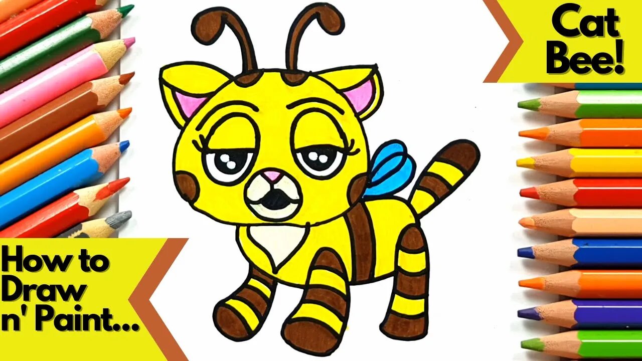 How to Draw and Paint Cat Bee from the Game Poppy Playtime