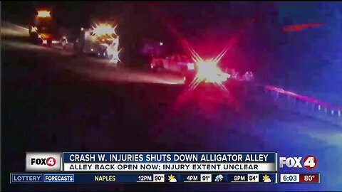 Alligator Alley reopens after mobile home overturns Monday night