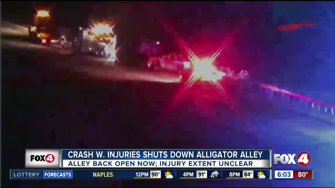 Alligator Alley reopens after mobile home overturns Monday night