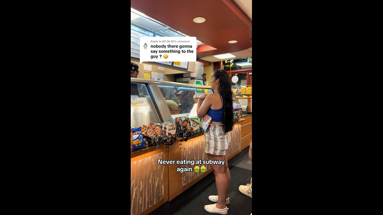 Confronting Subway worker with his feet out!