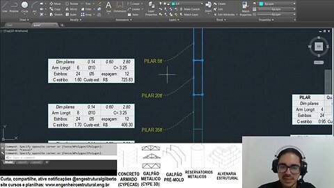 Compensa pilares de 19cm embutidos Eng Estrutural
