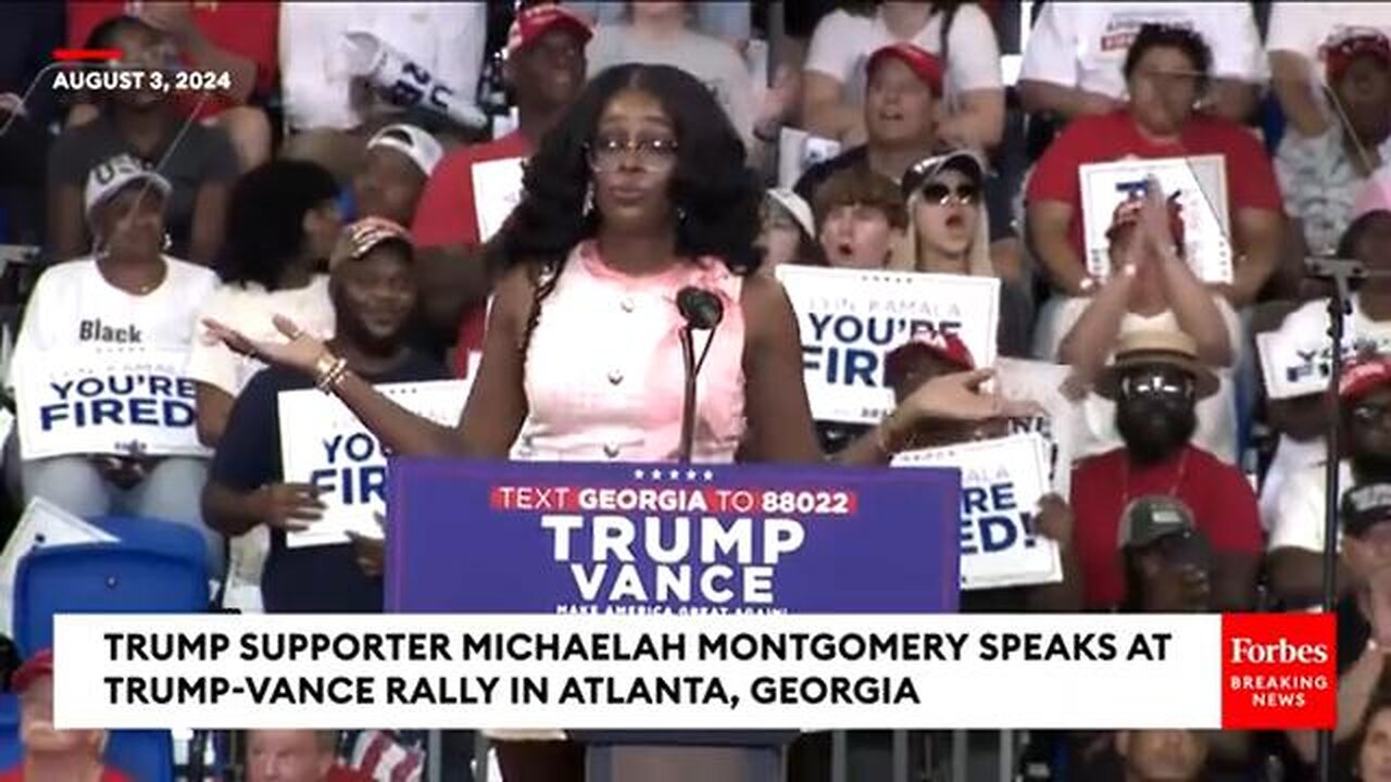 Michaelah Montgomery Destroys Kamala Harris At Atlanta Trump Rally