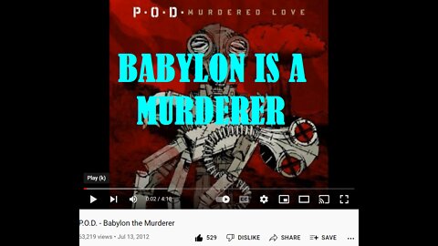 BABYLON IS A MURDER CRASH DOWN THROUGH THEIR WALLS WITH LIGHTNING THUNDER