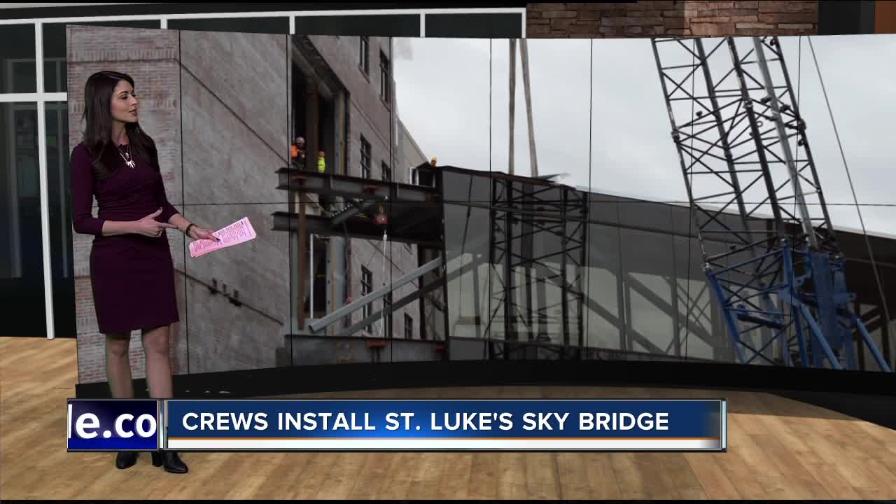 St. Luke's sky bridge installed