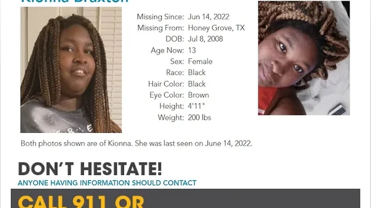 #FoundSAFE!!! | #AMBERAlert | Kionna Braxton Honey Grove, TX