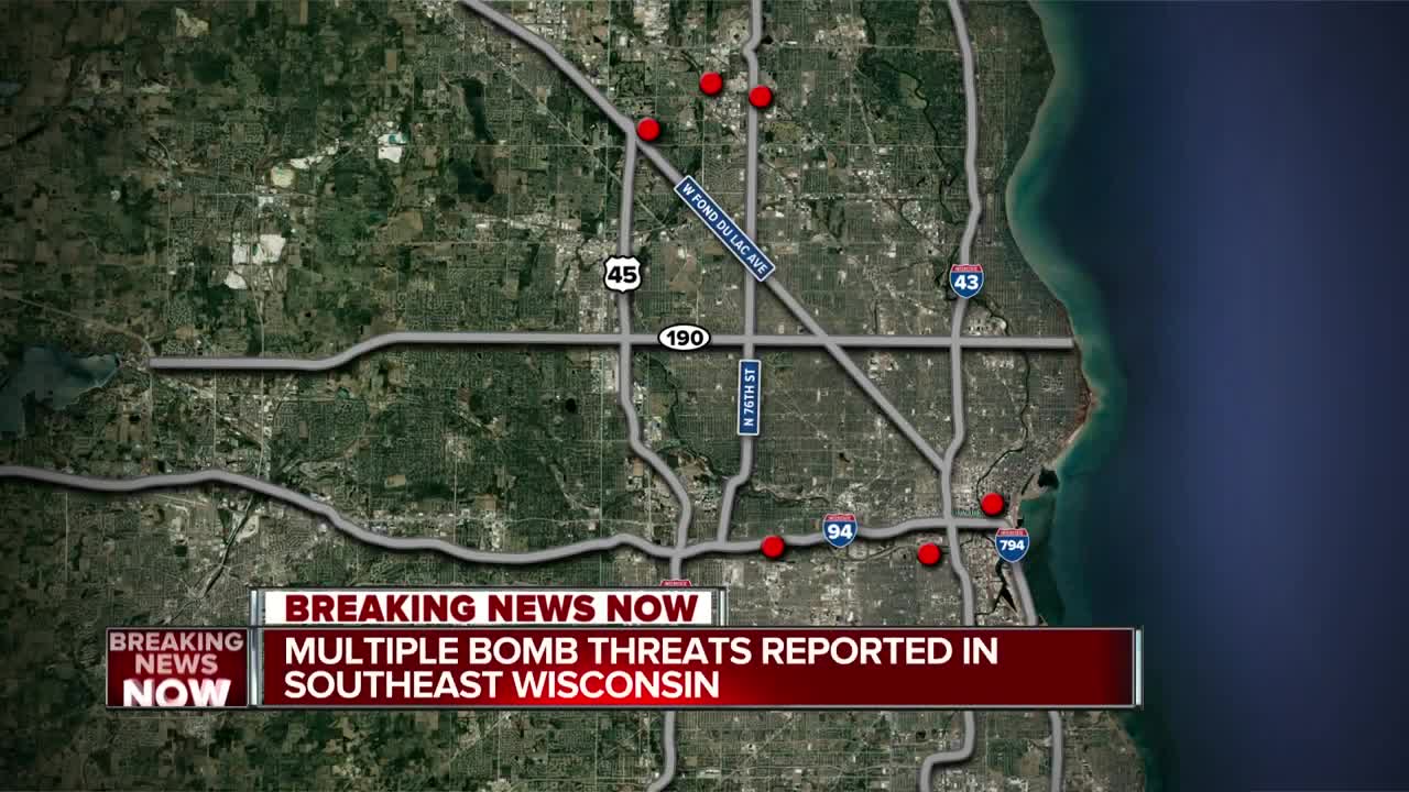 Bomb threats emailed to multiple locations across the country, including Southeast Wisconsin