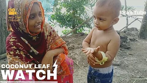 কিভাবে নারিকেল পাতা দিয়ে ঘড়ি বানাবেন | How to Make Watch from Coconut Leaf | Coconut Leaf Craft