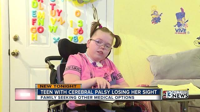 Teen with cerebral palsy losing her sight