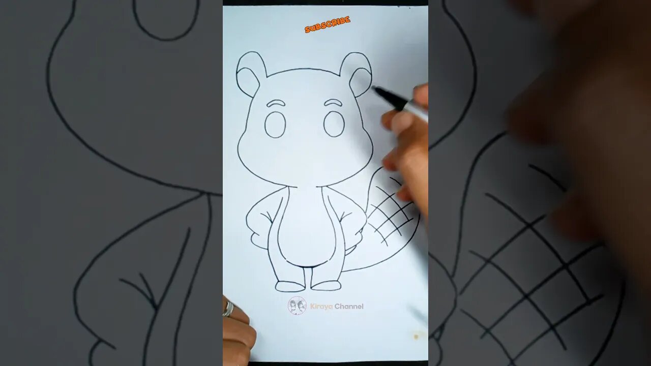 how to draw cute squirrel