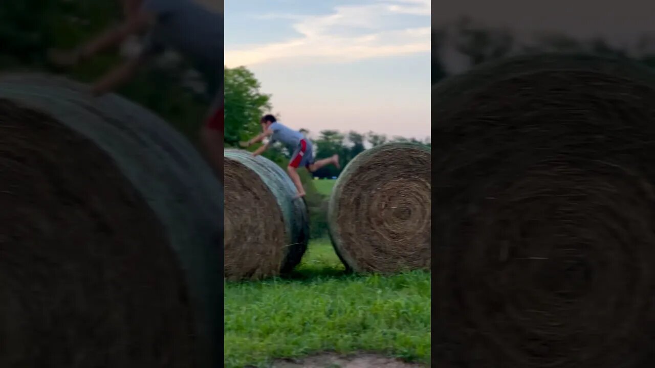 Hay bale face plant