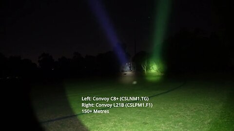 Flashlight Beamshots Comparison: Convoy C8+ (CSLNM1.TG) vs L21B (CSLPM1.F1)