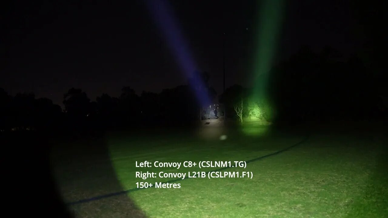 Flashlight Beamshots Comparison: Convoy C8+ (CSLNM1.TG) vs L21B (CSLPM1.F1)