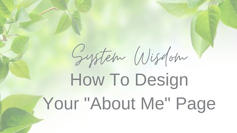 How To Design Your "About Me" Page - Simple and Easy