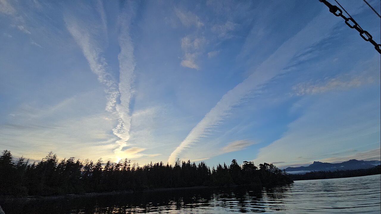 Heavy Chemtrail Sunset in Southeast Alaska!