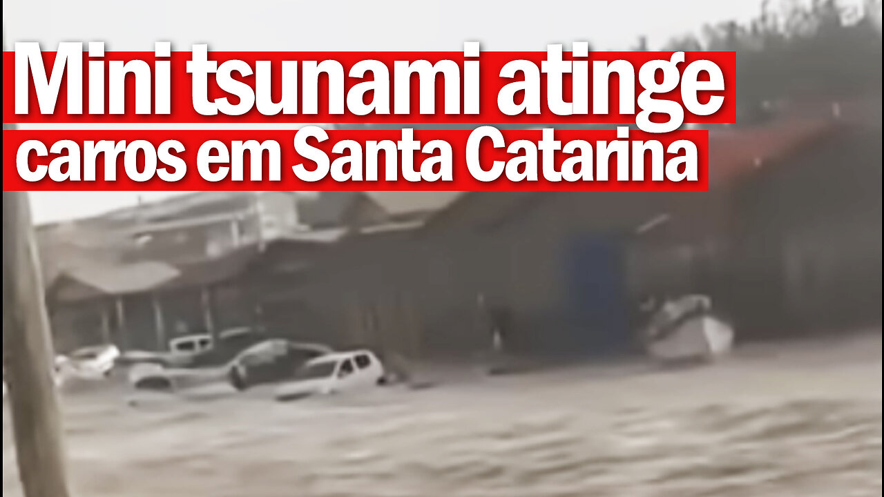 Mini tsunami atinge praia em Santa Catarina | Small tsunami hits beach in Santa Catarina | JV