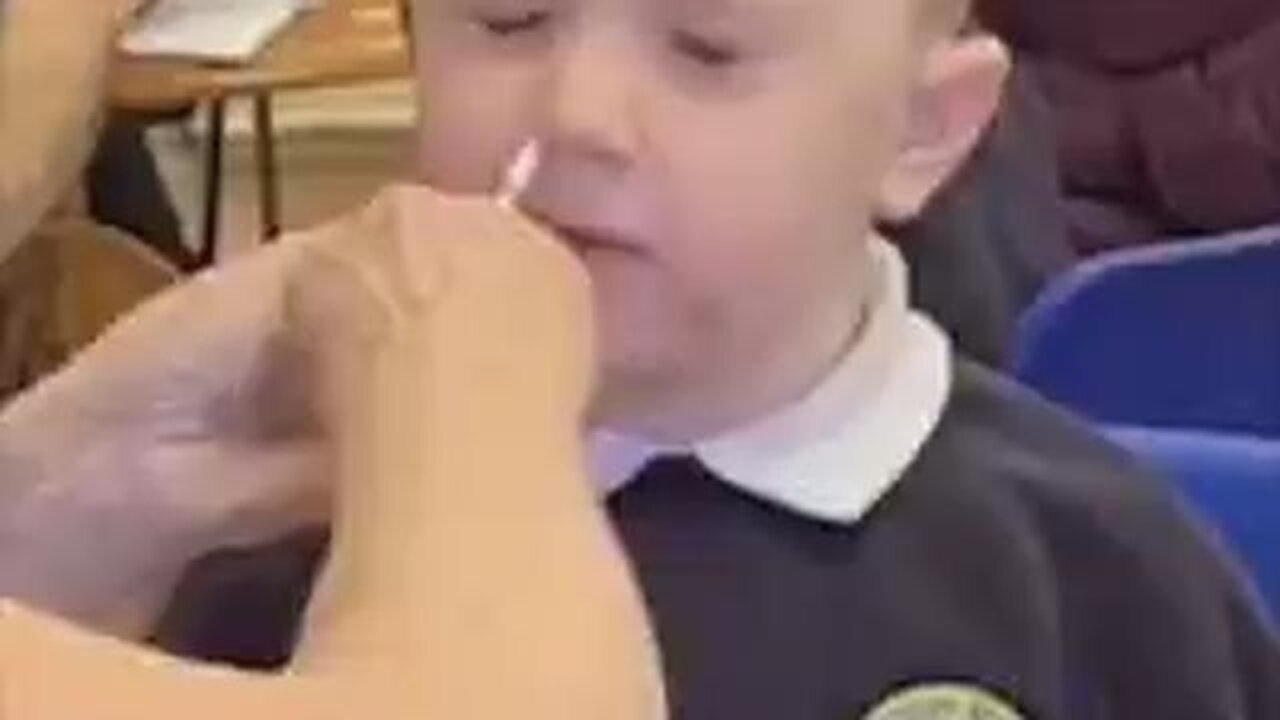 FluMist being giving to young children in the UK at school