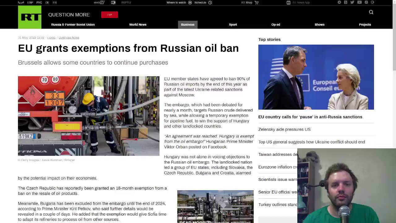 EU grants exemptions from Russian oil ban