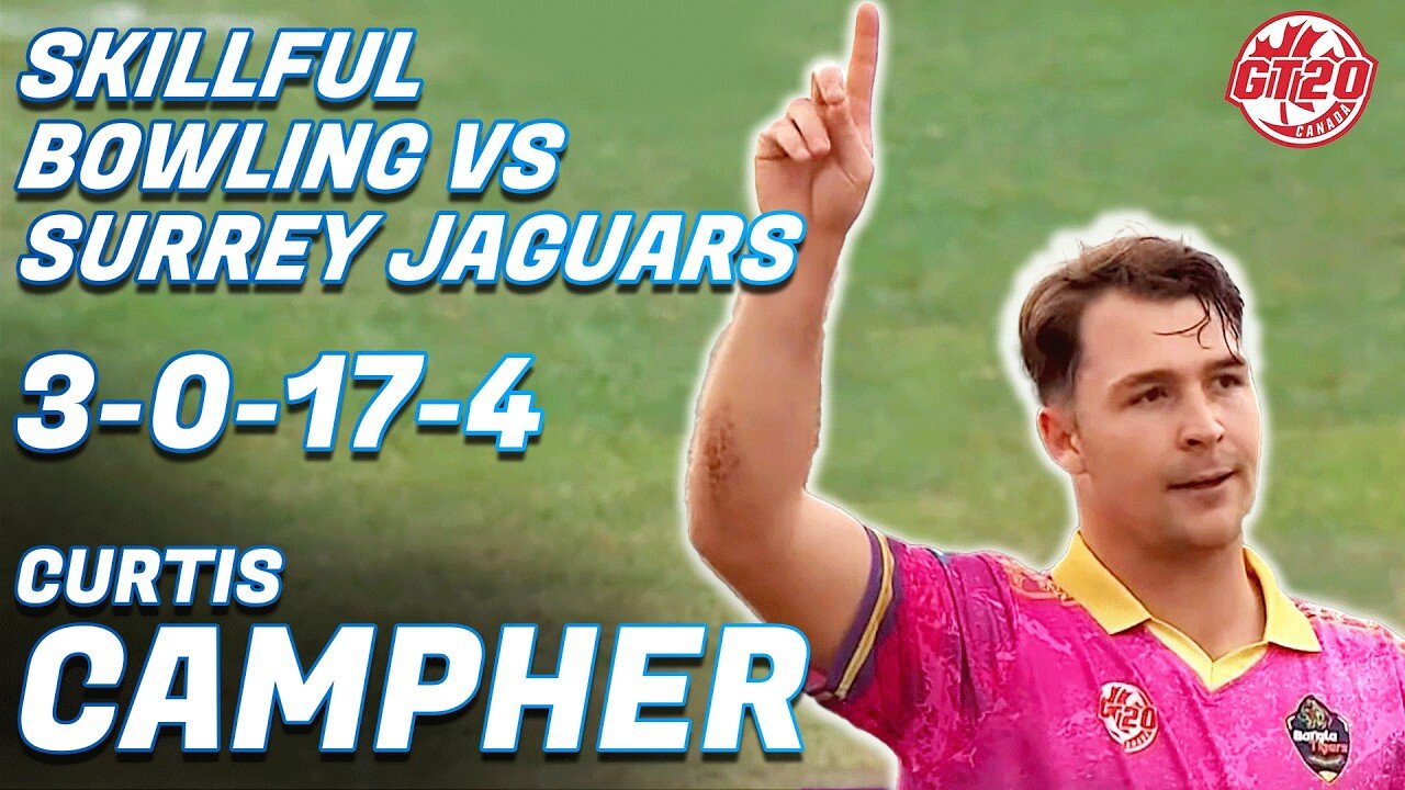 Curtis Campher Bowling | Surrey Jaguars vs Bangla Tigers Mississauga | M 18 | Global T20 Canada 2024