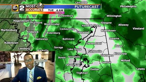 Gusty Storms Tonight for Maryland