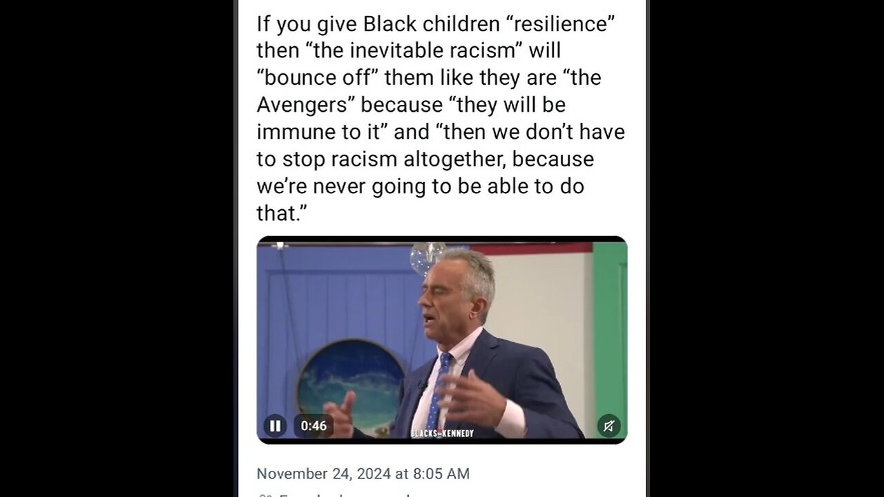 RFK Jr Lectures Black Folk on Resilience and Social Media Kneegrows are Gamboling around!