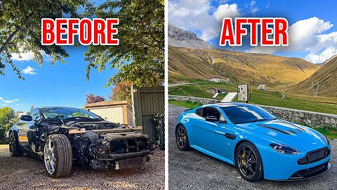 REBUILDING A CRASH DAMAGED ASTON MARTIN V8 VANTAGE IN 10 MINUTES