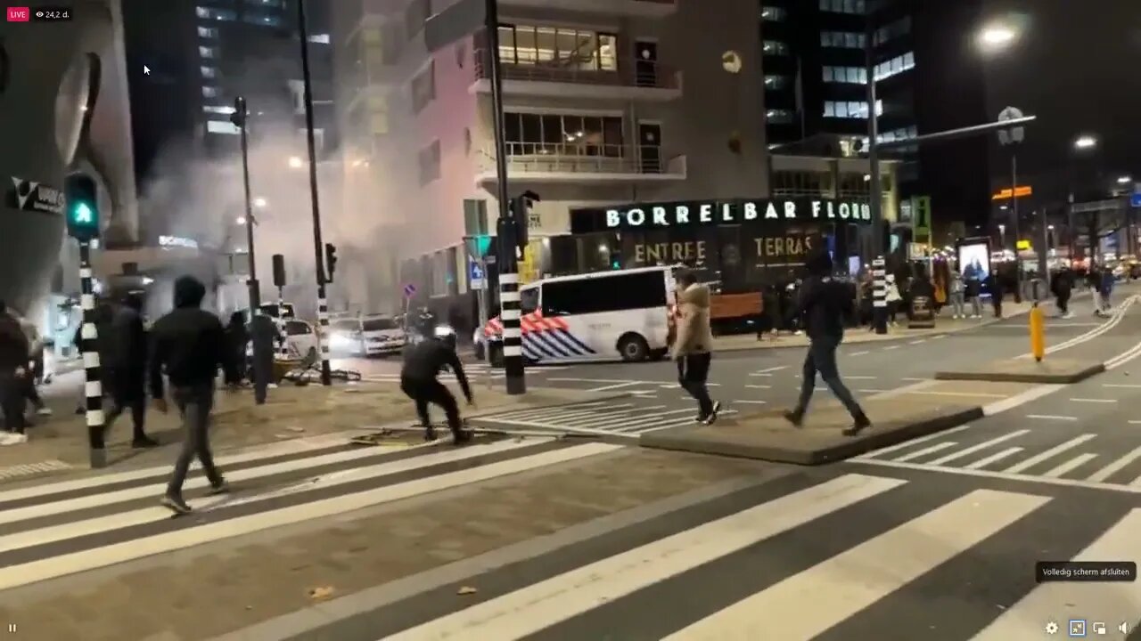 NETHERLANDS - Police Flee In Rotterdam As Protests Over Mandates Reach Boiling Point