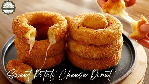 Sweet Potato Cheese Donut!! Super Crispy and Sweet!!