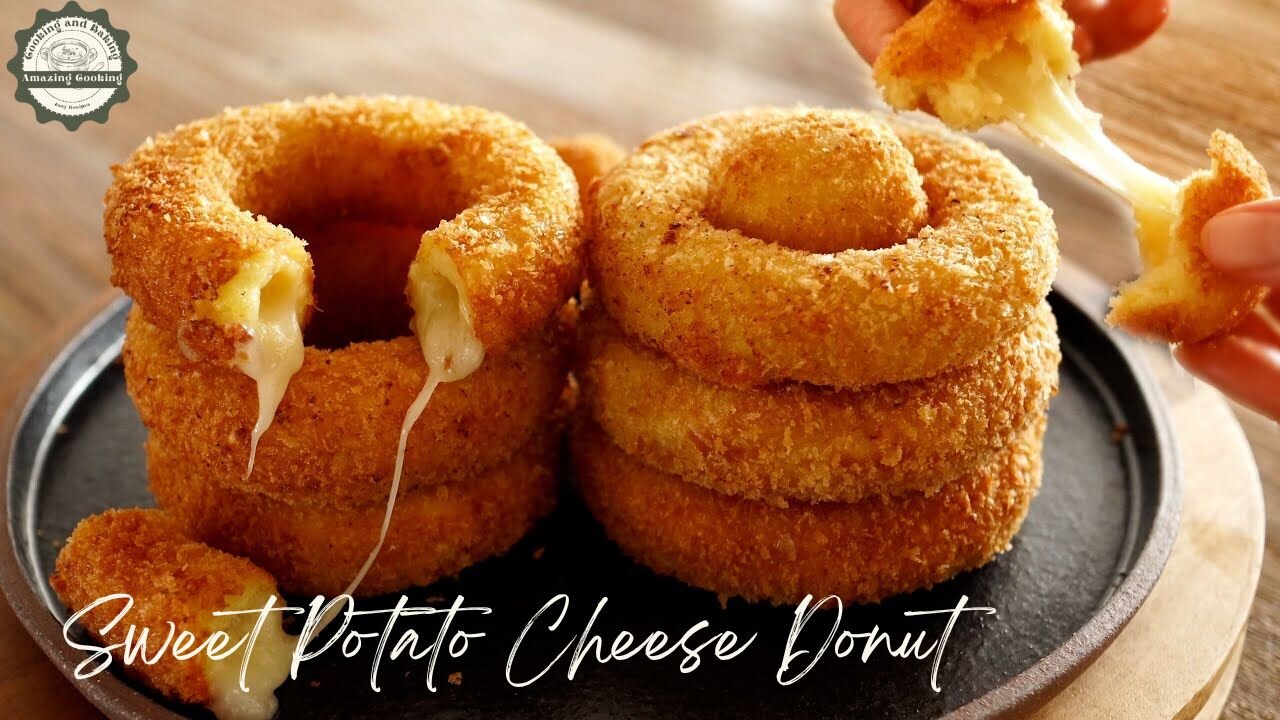 Sweet Potato Cheese Donut!! Super Crispy and Sweet!!