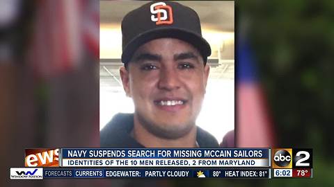 Two Maryland natives among missing Navy sailors