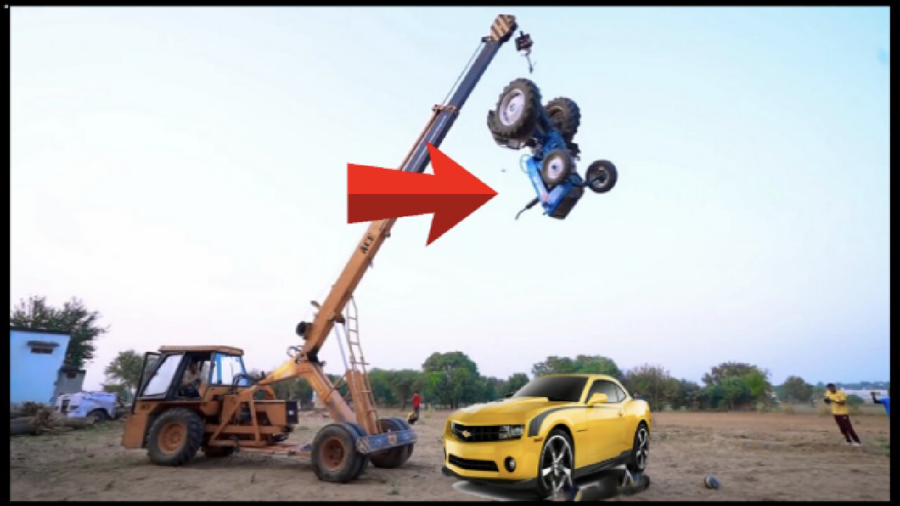 Dropping Tractor on Car Experiment |
