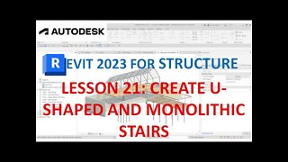 REVIT 2023 STRUCTURE: LESSON 21 - CREATE U SHAPED AND MONOLITHIC STAIR