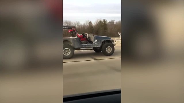 Santa caught cruising on I-70 in Jeep