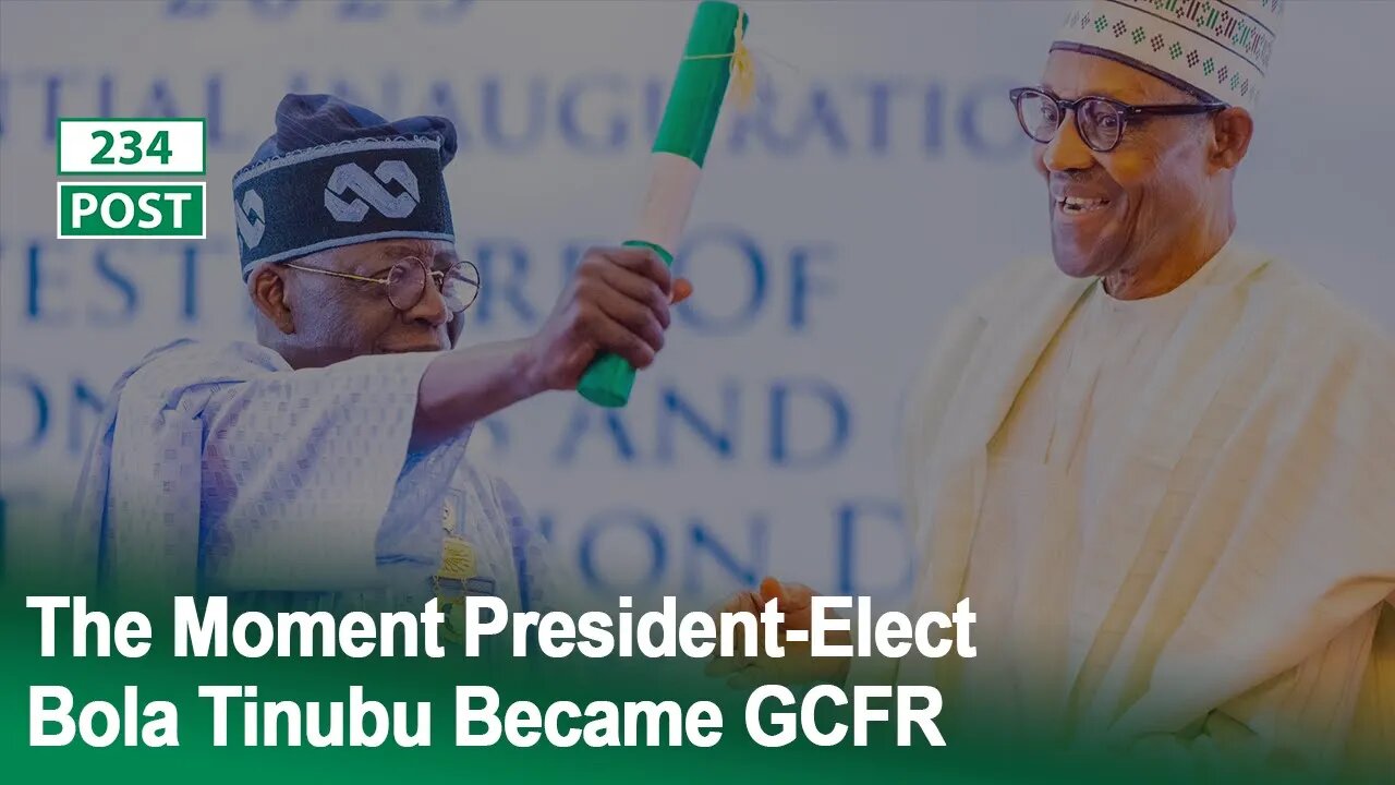 "See This Major Political Moment - President Buhari Bestows the Title of GCFR on Bola Tinubu!"