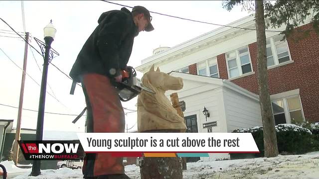 Young chain saw artist is giving back